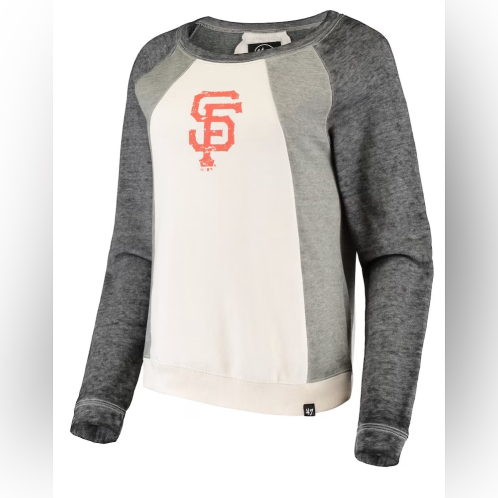 '47 White/Gray SF Giants Fade Out Raglan Sweatshirt. NWT